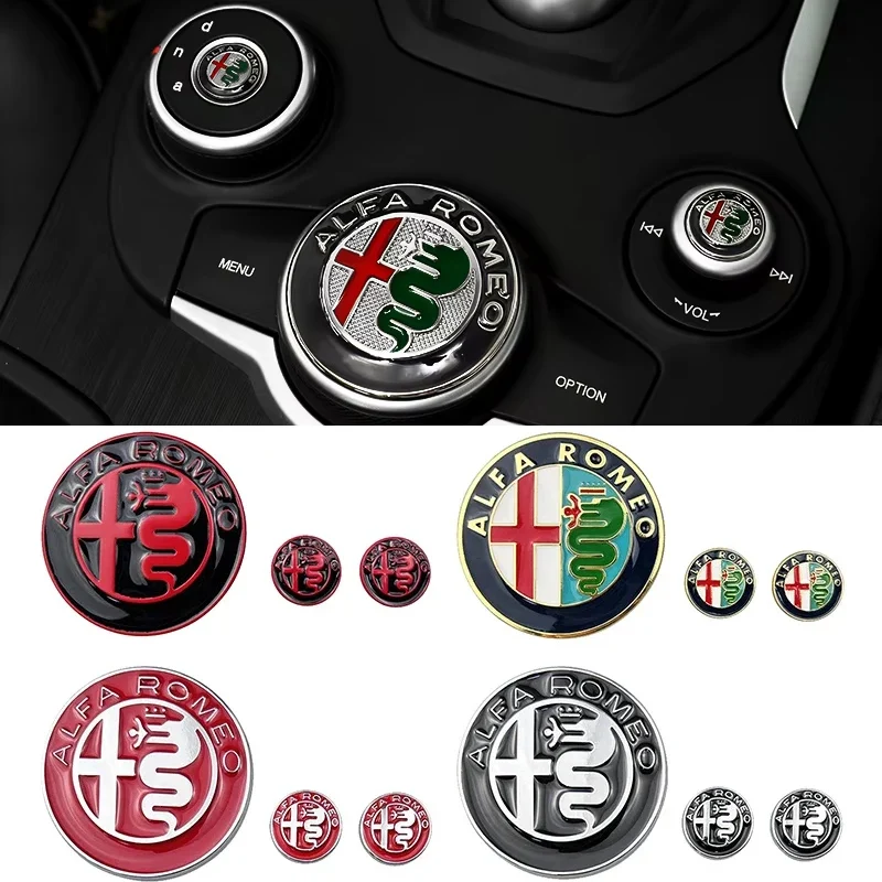 

3 шт., наклейки на ручку центральной консоли из сплава для Alfa Romeo Giulia 159 147 156 Stelvio Giulietta Mito