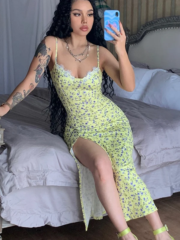 Estate 2025 Stampa floreale Cinturino asimmetrico Dr Faion Gonna a trapezio midi in morbido poliestere da donna Sle Koko Diva Brand