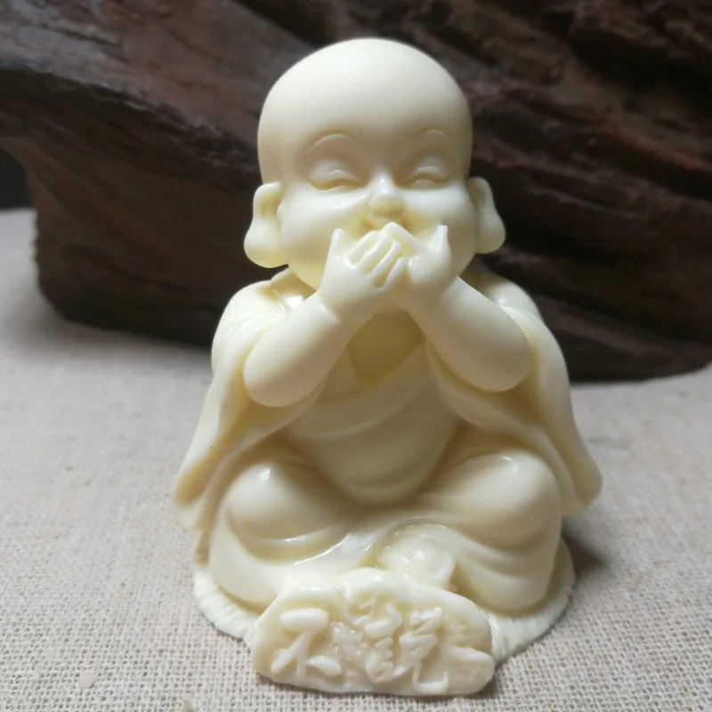 Ivory Nut Carving Three No Monk Don't Listen, Don't Say, Don't Look 7.5*6*5.2cmZen Tea Ornaments Small Ornaments Wholesale