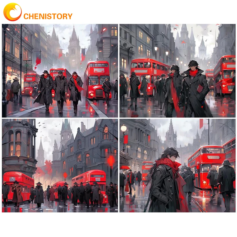 

CHENISTORY Painting By Numbers Street Landscape Painting On Canvas Acrylic Paint For Adult Oil Picture Of Coloring By Numbers De