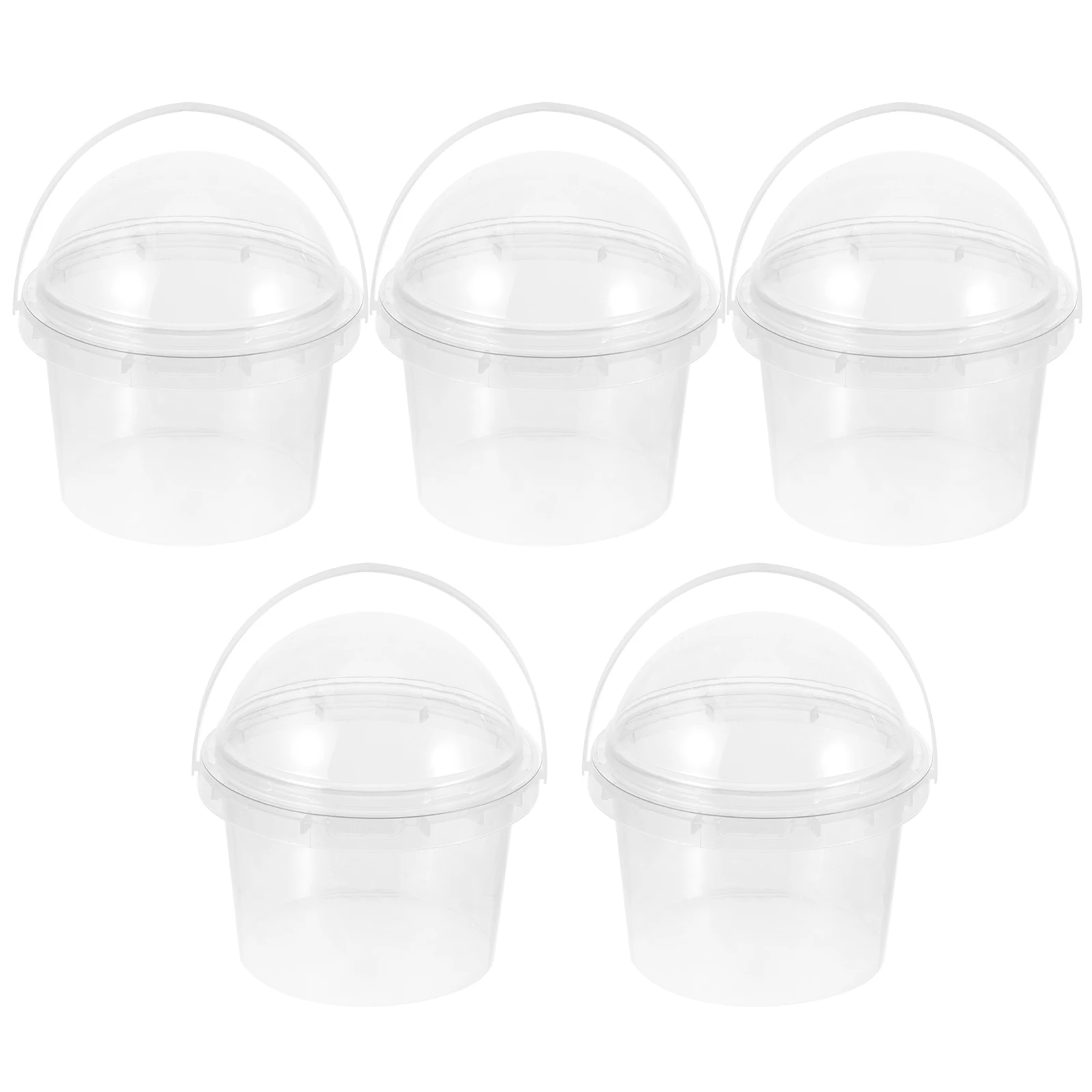

5pcs 500ml Clear Food Grade Buckets with Lid for Popcorn Candy Ice Cream Snacks Storage Plastic Packing Containers