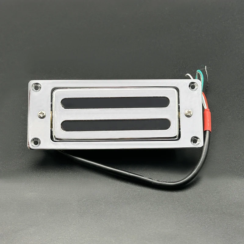 Mini Messing abdeckung Humbucker 68x29mm 4 Kabel Spule Spaltung 9k mit Rahmen für Gitarren Pickup Teile Chrom