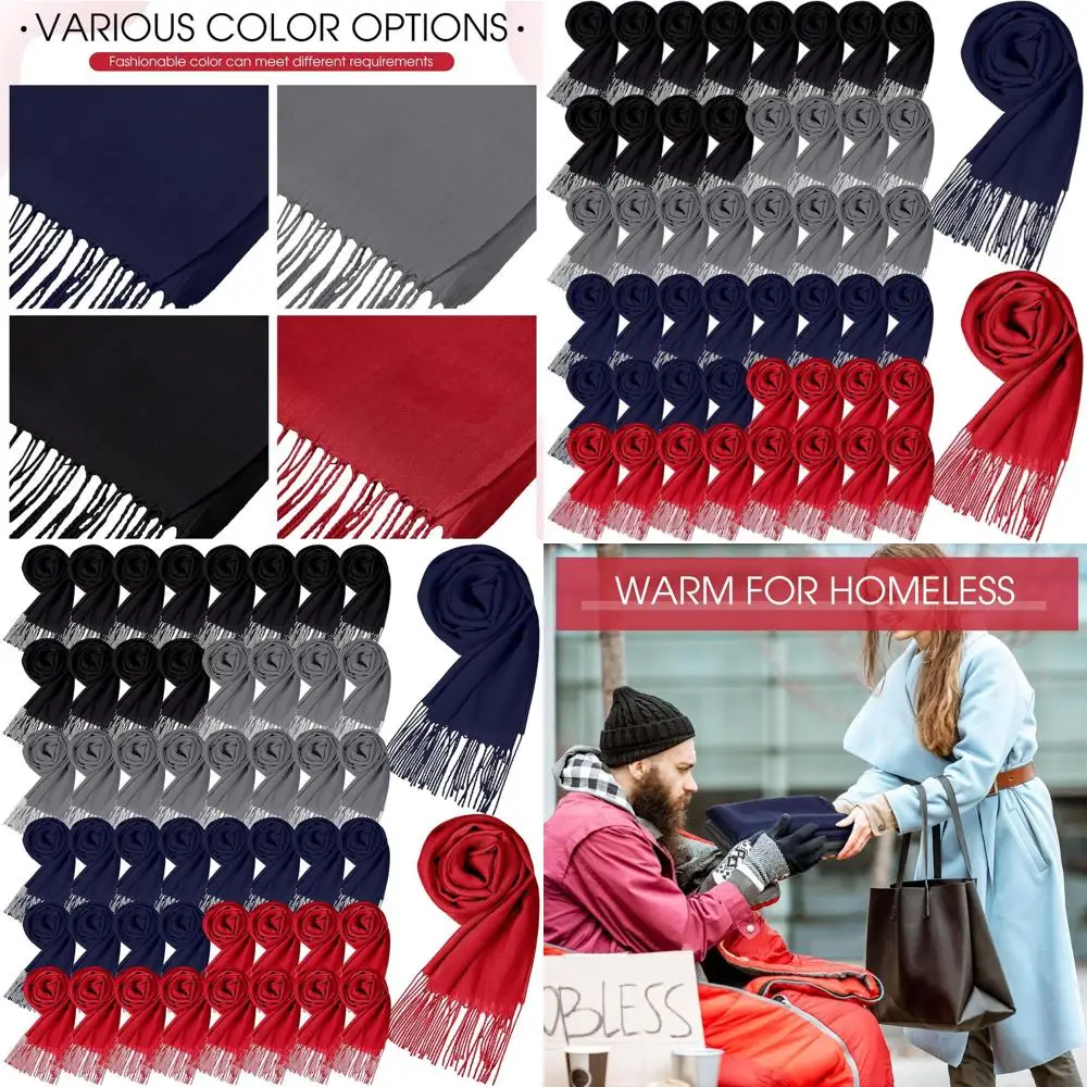 

Массовые 48 упаковок кашемировых шалей с краями кисточек, 13,8x78, идеально подходят для свадеб и вечеринок.