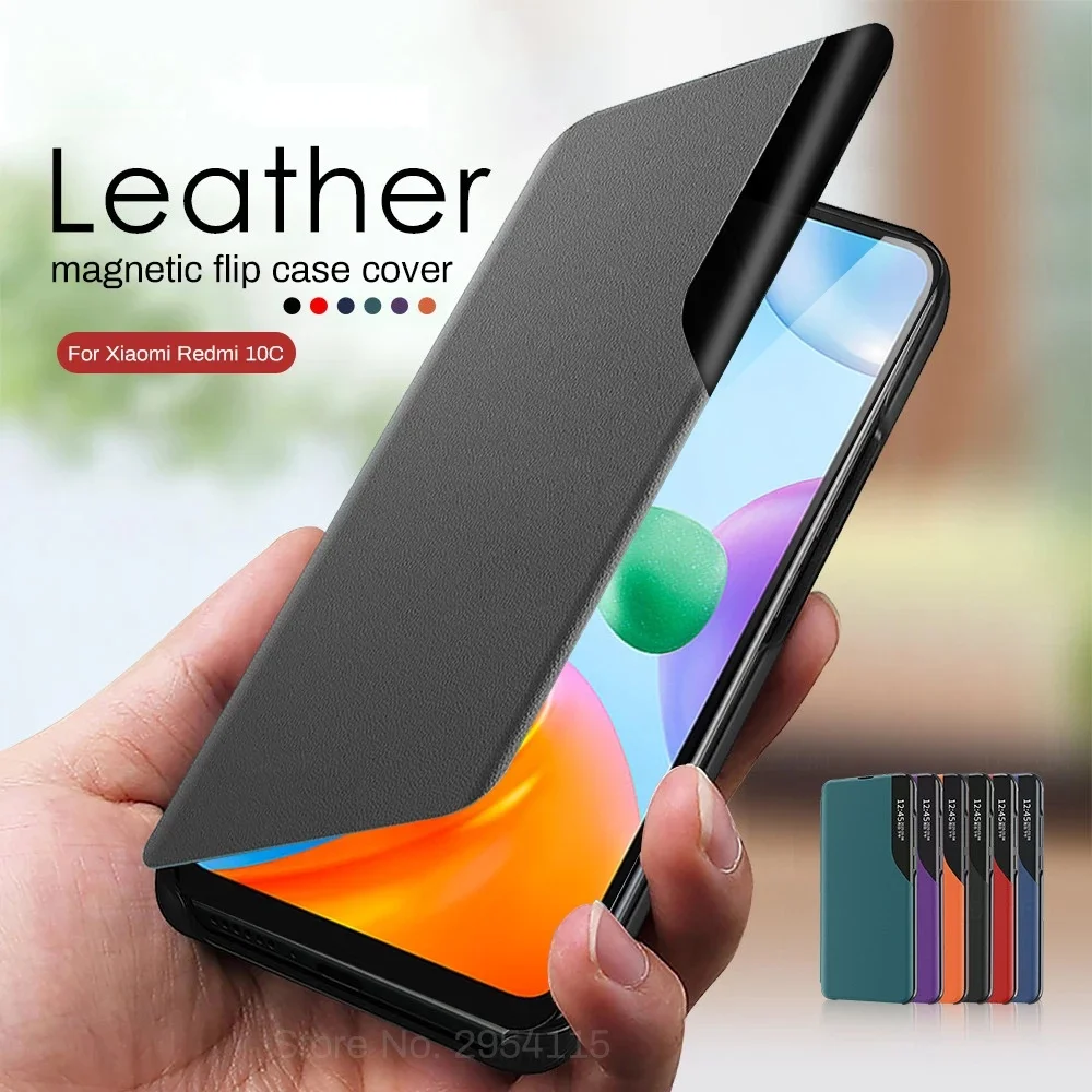 

For Xiaomi Redmi 13C Smart View Window Leather Case Flip Magnetic Stand Holder Cover For Xiaomi Redmi 13 C