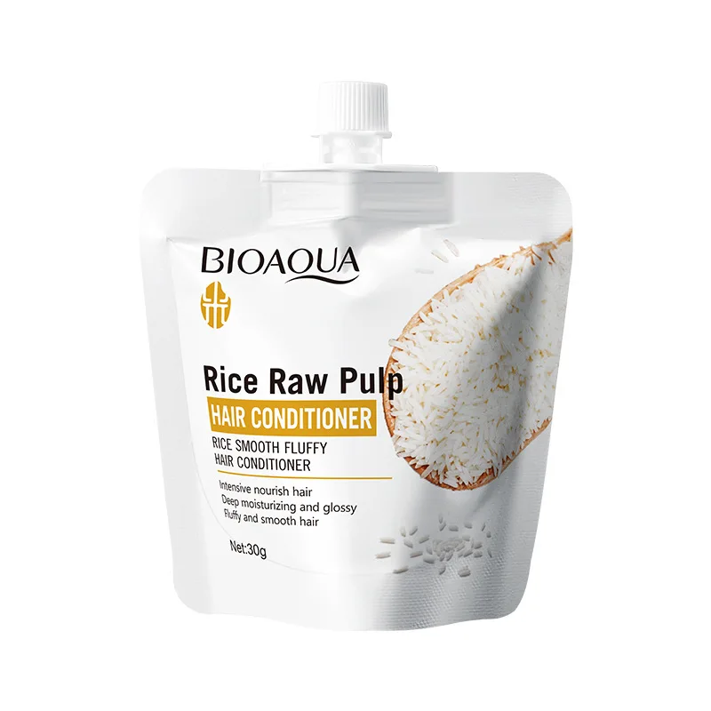5 Beutel Reismilch-Conditioner, macht trockenes Haar sofort geschmeidig, natürliche Reismilch-Pflege, hinterlässt das Haar den ganzen Tag glatt und seidig, reich an nährender Reismilch, nährt geschädigtes Haar intensiv – Detail 6