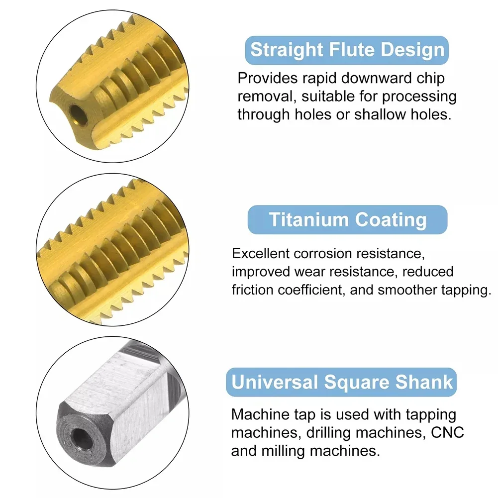 120mm Long Tap High Speed Steel Tap Excellent Cutting Performance Fast Chip Evacuation For Creating New Threads