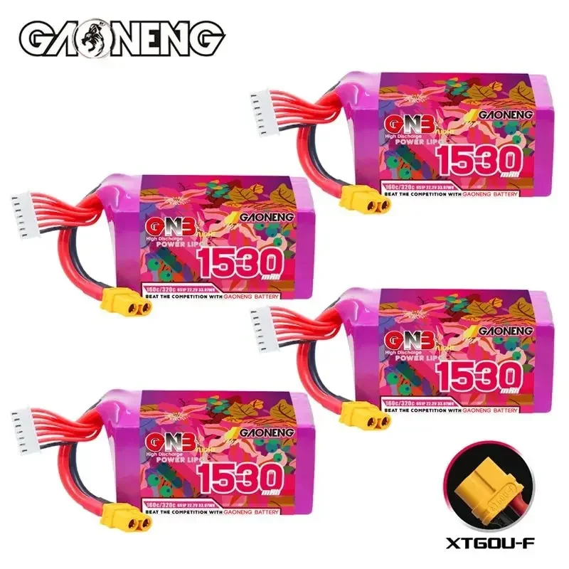 GNB Lipo Battery 6S 22.2V 1530mAh 160C/320C With XT60 Plug For RC FPV Drone Quadcopter Airplane Helicopter RC Car Boat Part