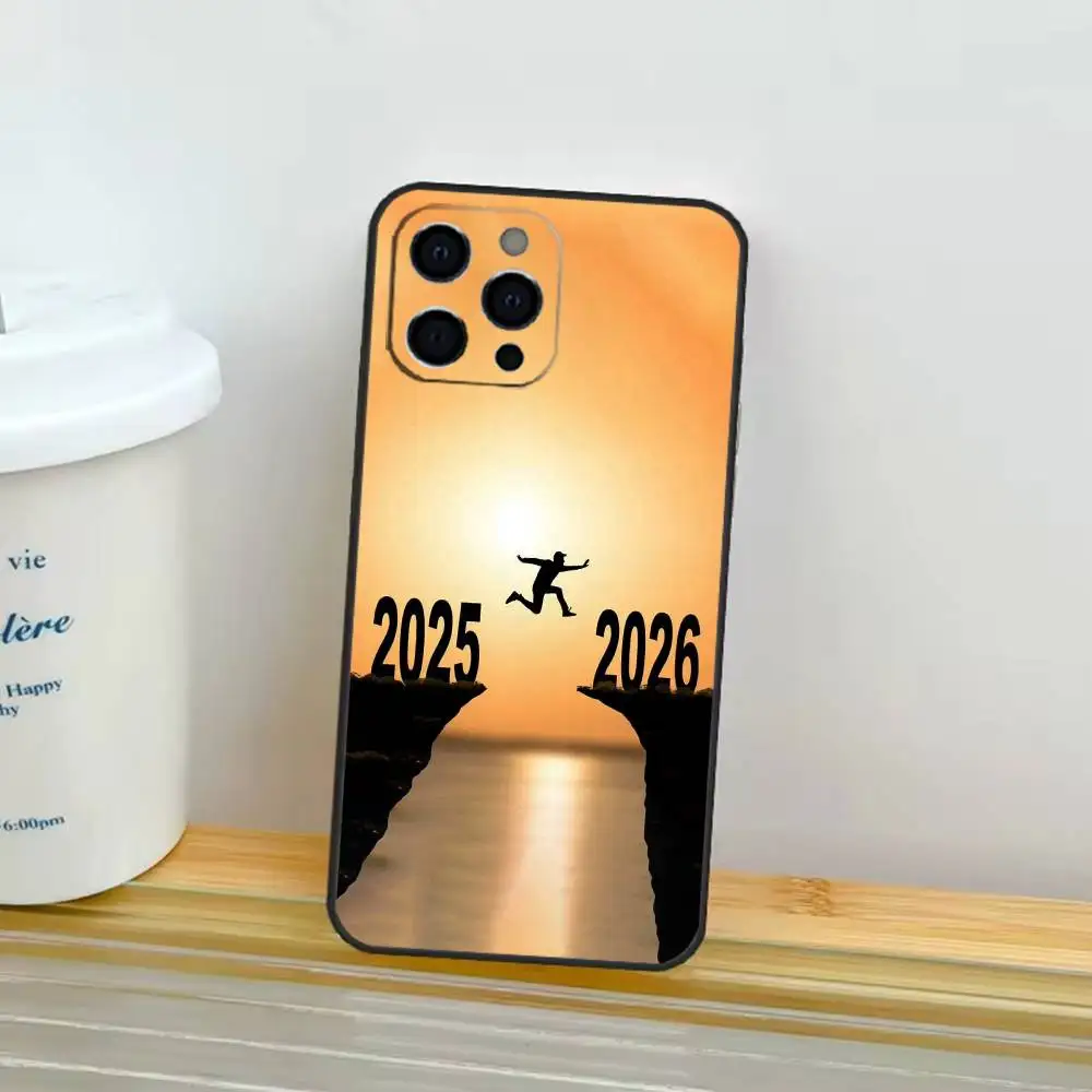 حافظة هاتف سنة جديدة سعيدة 2026 لهاتف آيفون 17,16,15,14,13,12,11 Plus,Pro,Max,XS غطاء ناعم من السيليكون #2