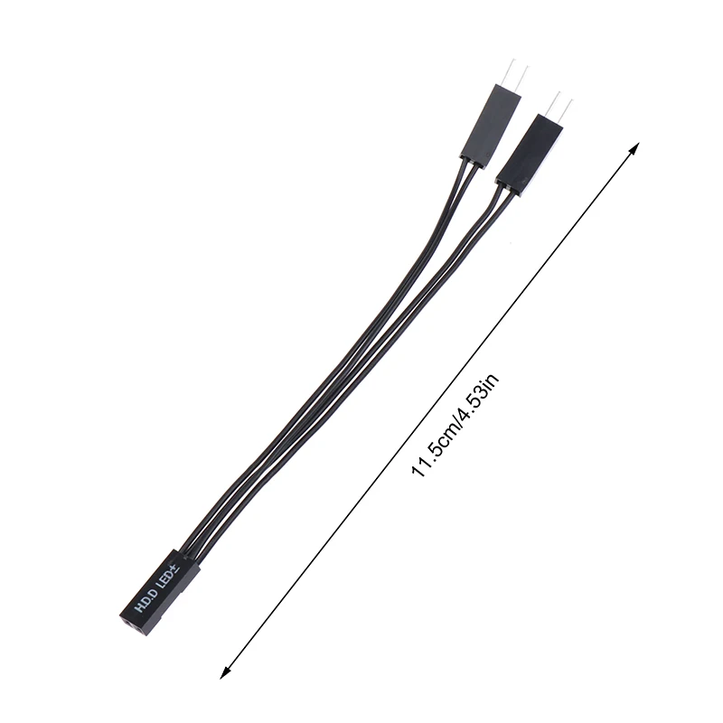 B*1/4Pcs 12cm  black Motherboard Switch Power SW/RESET SW/HDD LED /Power LED 1 To 2 Double Adapter Cable Support Dual Boot