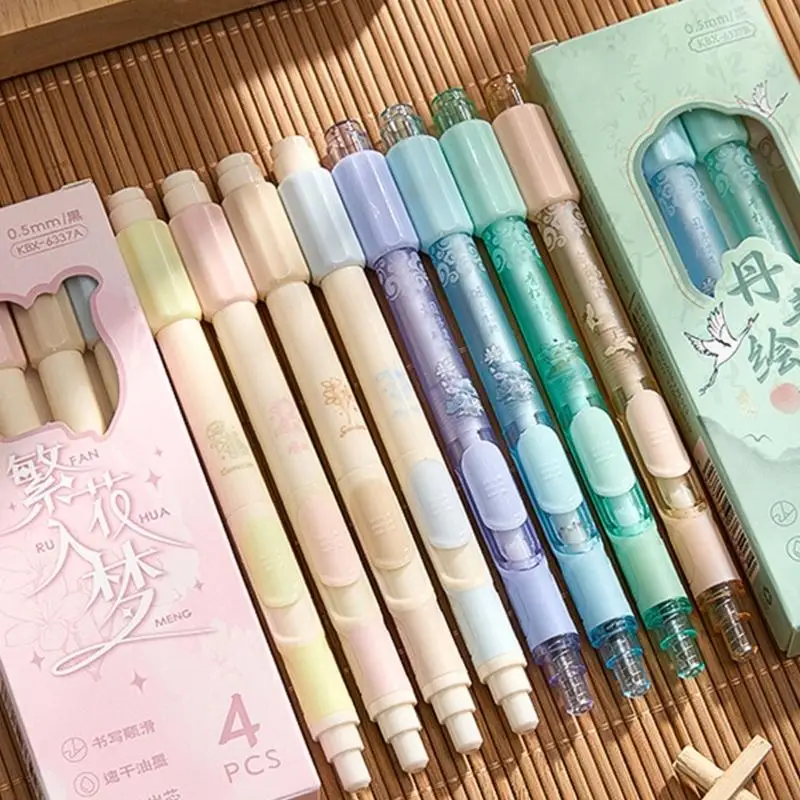 

4 ПК с выявленной гелевой ручкой плавное написание инструмента для быстрого высыхания гель -чернила с удобной сцеплением для