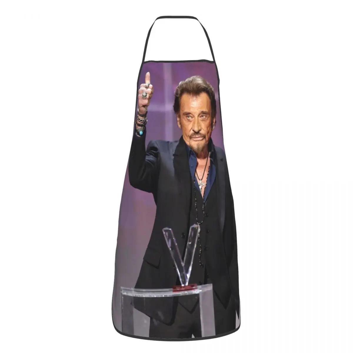 Johnny Hallyday Music Aprons for Women Men French Rock Singer Unisex Kitchen Chef Bib Tablier Cuisine Cooking Baking Gardening