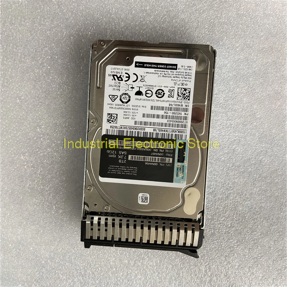 2TB For Lenovo 00NA497 00NA496 00NA500 SAS 12G 2.5 Server Hard Disk