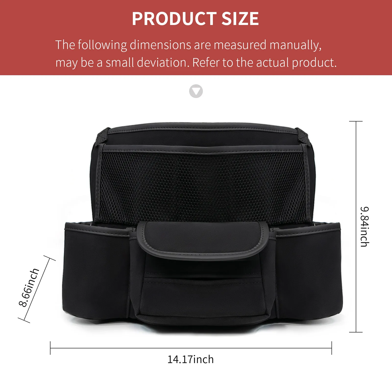 Leather Car Seat Middle Hanger Storage Bag Luxury Auto Handbag Holder Between Seats Tissue Water Cup Pockets Stowing Tidying Net