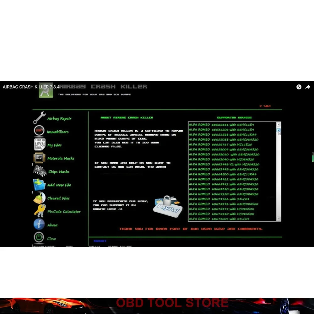 AIR-BAG Crash Killer 7.8.4 Car Software Free Installation Deleting Crash Data From ECU Dumps Service Tool TeamViewer AnyDesk