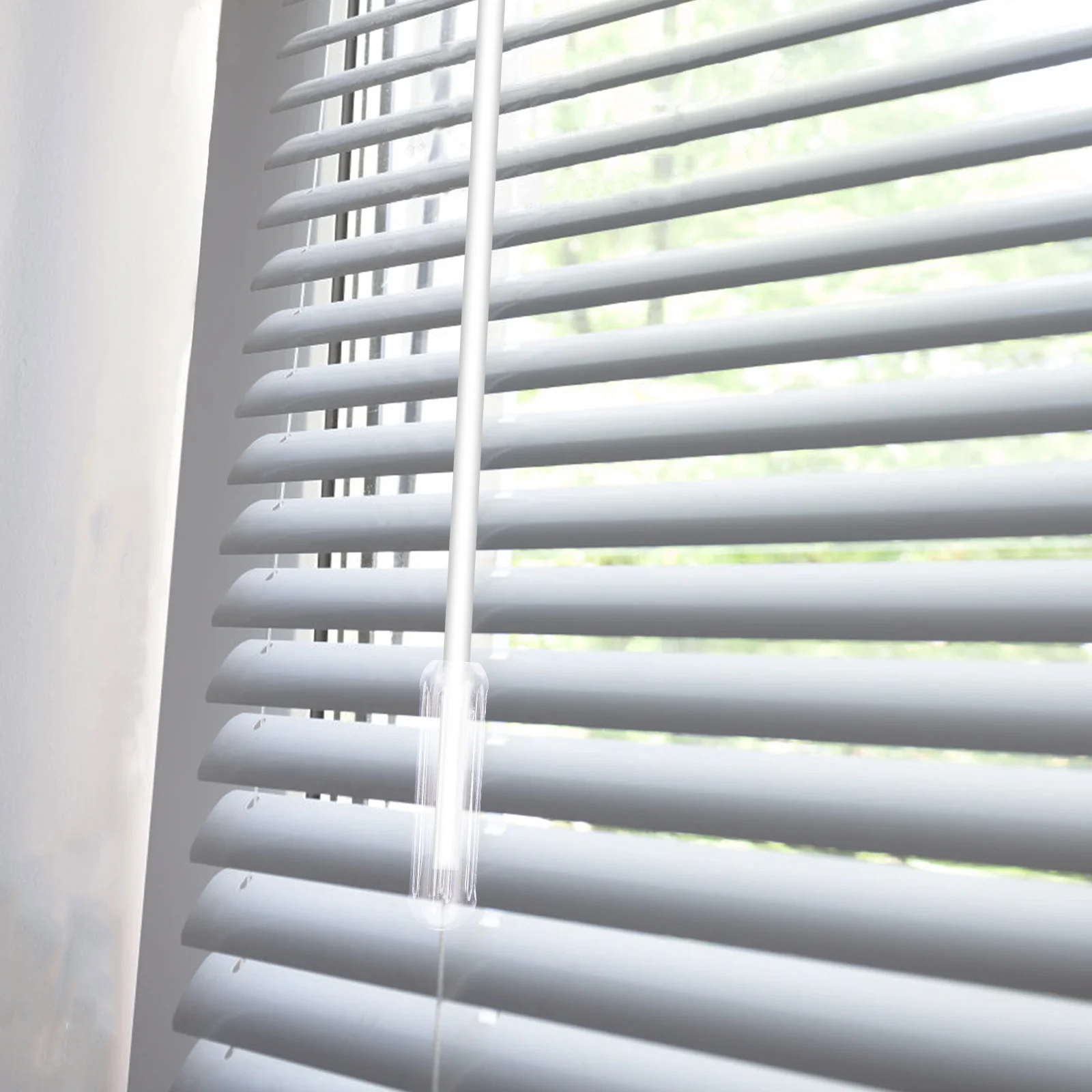 

6pcs Clear Ribbed Curtain Rod Handle Grip Drapery Finials Cap For Window Opener Transparent Modern Design Hardware