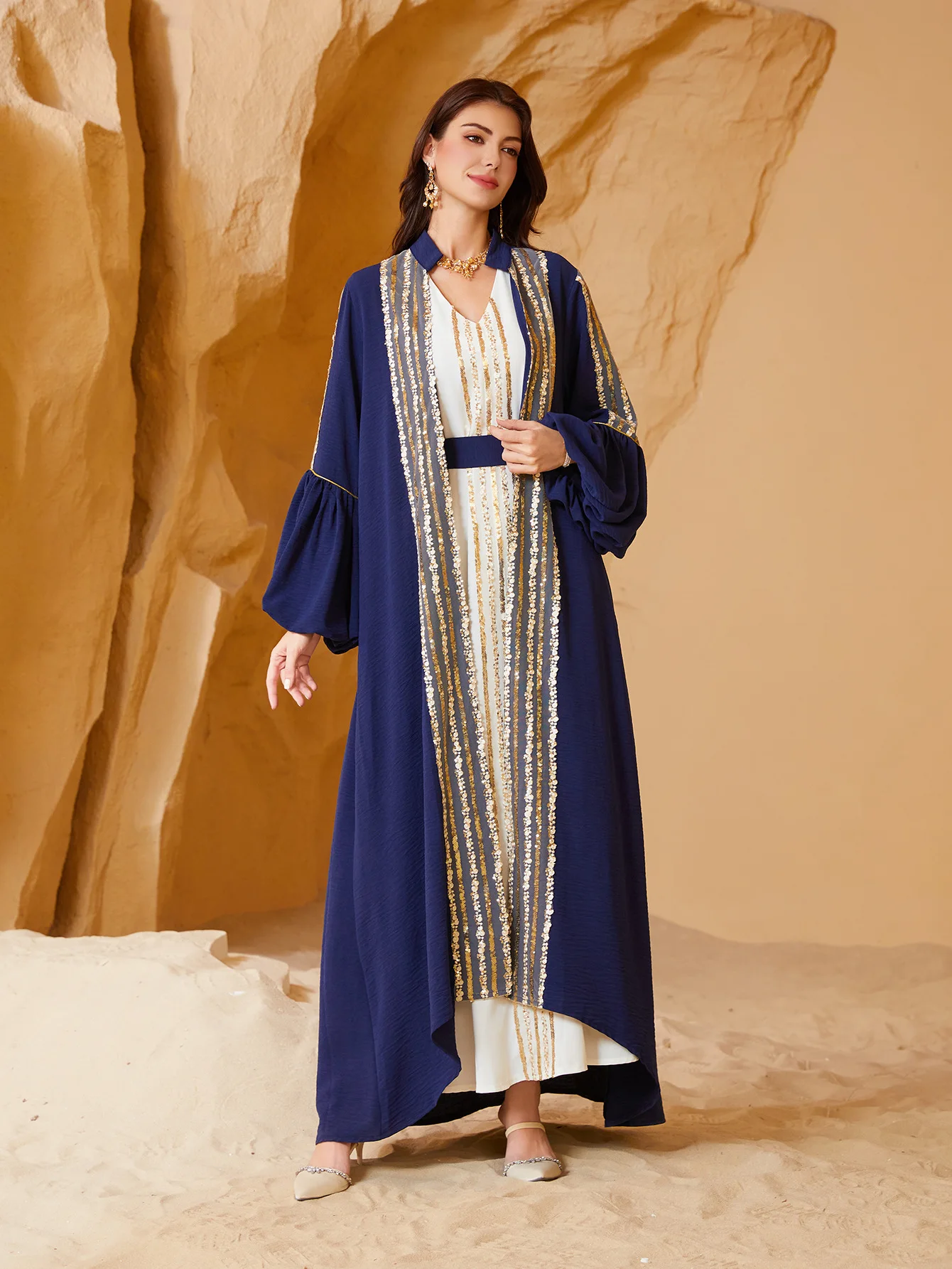 

Ид женское платье Абая комплект из 2 предметов мусульманский Рамадан Джалабия мусульманские ансамбли вечерние платья Дубай длинный халат марокко кафтан 2025