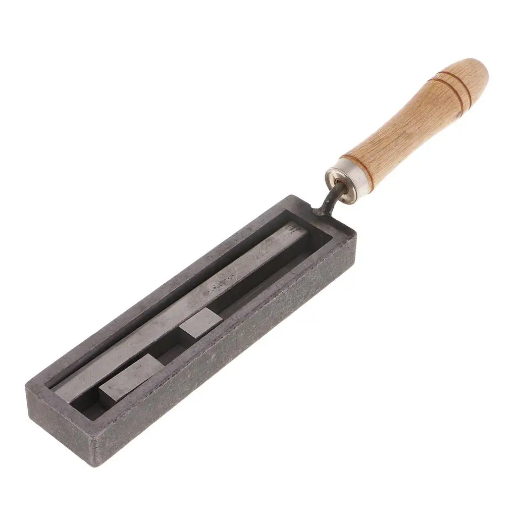 Iron Ingot com madeira Handle, Shaping Tool, fundição derretendo