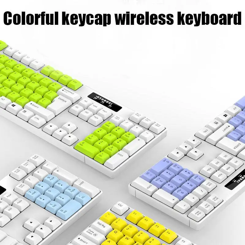 Wireless Keyboard Desktop Notebook All-In-One For Home Office Games Colorful Keycap Keyboard Computer Accessories Teclado