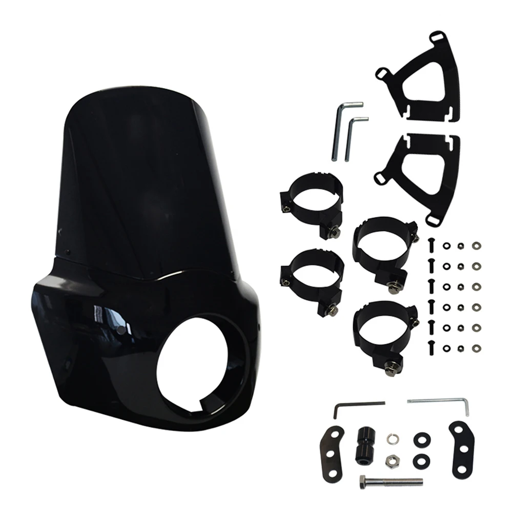 

15" Wind Deflector Fairing Windshield w/ Hardware Kits Black Motorcycle For Harley Dyna Super Glide FXD Low Rider FXDL FXDB