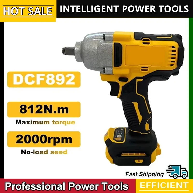 Fit Dewalt DCF892 Cordless Impact Driver 1/2 Inch Three Speed Auto Repair PowerTool High Torque 812N.m Brushless Electric Wrench