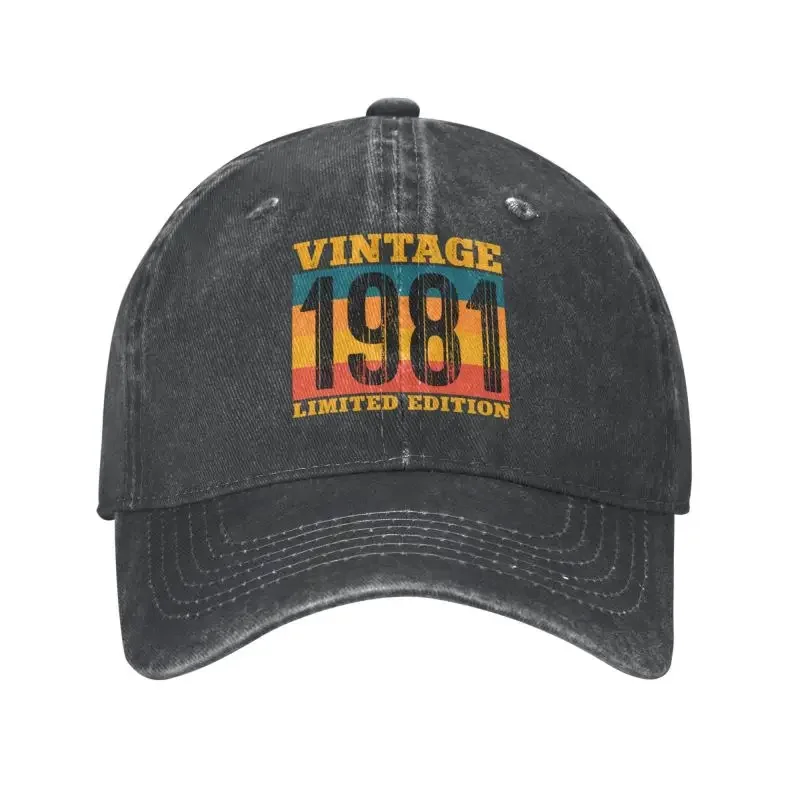 Custom Cotton Vintage Born In 1981 Limited Edition 43nd Birthday Gifts Baseball Cap Sports Men Women's Adjustable Dad Hat Spring