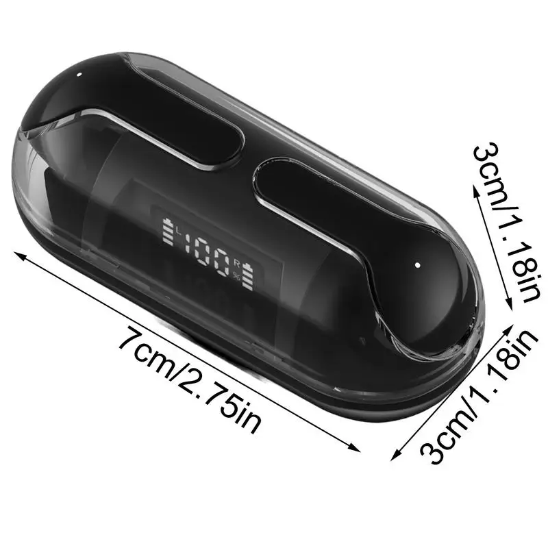 Fones de ouvido sem fio estéreo fones de ouvido sem fio display digital fones de ouvido sem fio treino transparente