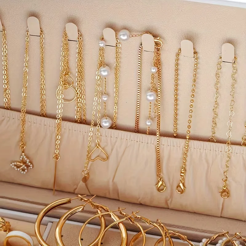 86pcs Fashion Elegant Butterfly Necklace Love Ring Imitation Pearl Earrings Studs Four-In-One Multi-Piece Jewelry Set No Box gallery 4