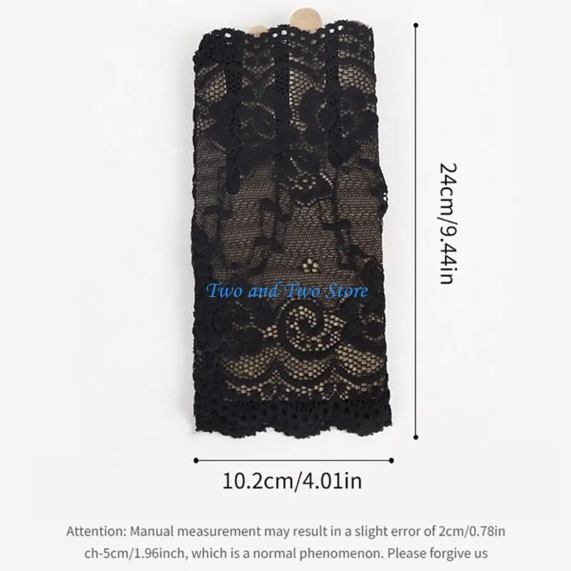 HX6F Luxury Embroidered Gloves For Bridal Attire Half Finger Design Soft Fabric Wedding Accessory