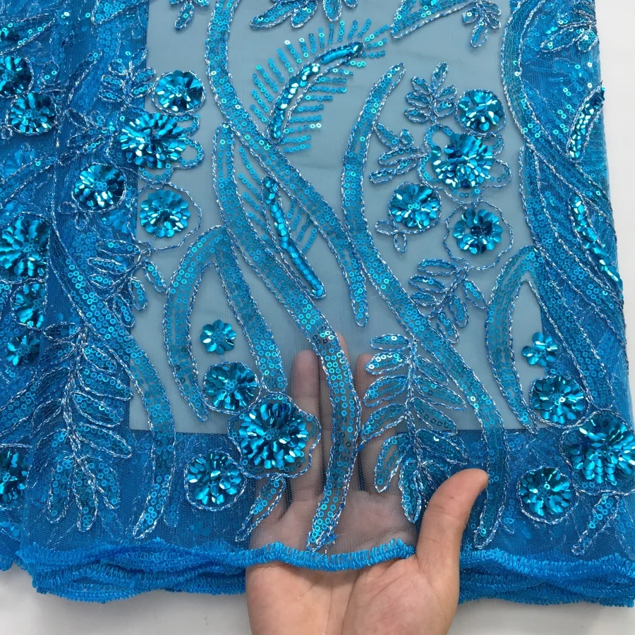 Encaje Africano de Malla Francesa con Lentejuelas 2026, Último Modelo de Encaje Bordado Nigeriano para Vestido de Mujer, Fiesta de Bodas, TY4677