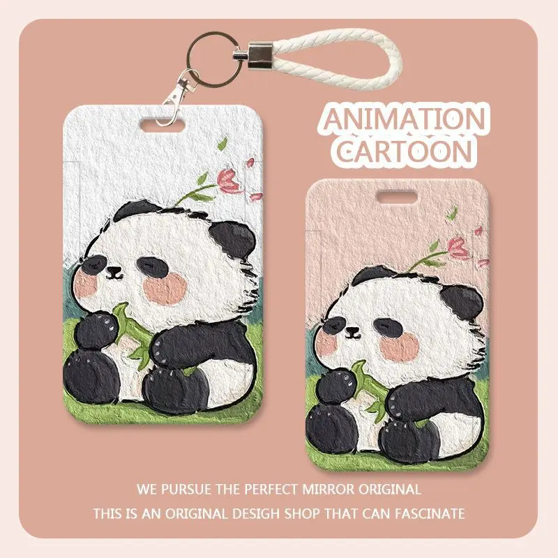 porta cartao de identidade kawaii para criancas panda bonito dos desenhos animados porta cartao kpop idol photocard material de escritorio escola e estudante pc 01