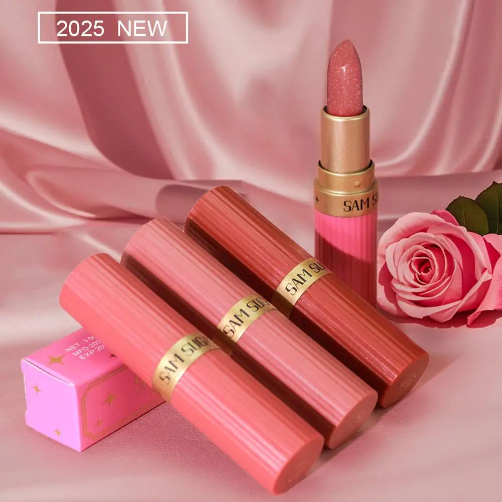 6-color Glitter Lipstick Waterproof Long Lasting Moisturizing Velvet Sexy Lip Red Tint Pink Matte Lips Makeup G7E8
