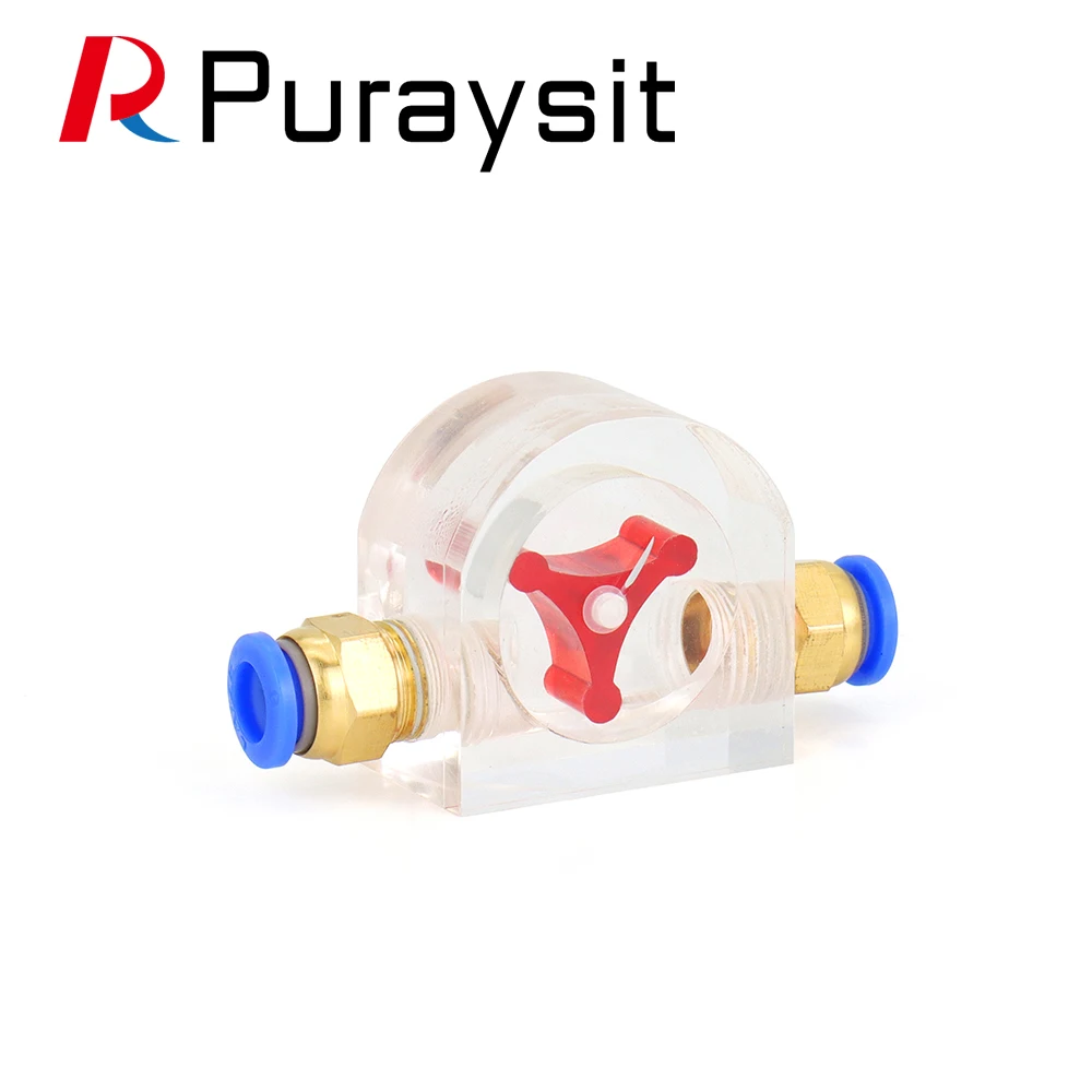 Puraysit Water Flow Meter Monitor Indicator G1/4 Spindle Motor Água-Cooled Caminho Sistema conectado a tubulação de água de 8mm