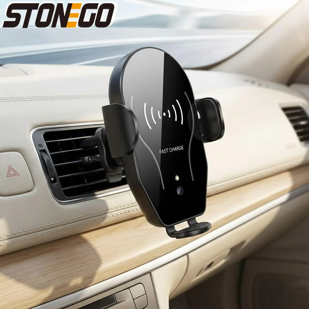 

Wireless Qi Charging Car Phone Holder Smart Sensor Touch Control Air Vent Mount Universal 10W 7.5W 5W Fast Charging