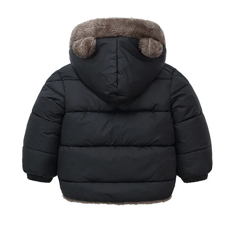 Kids Thick Warm Coats Winter Children\'s Fleece Hooded Jackets Autumn Cashmere Padded Snowsuit Boys Girls Cotton Outerwear 2-6Y