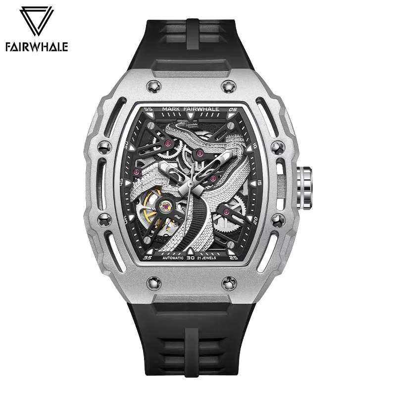 

2024 Automatic Watch For Mens Brand Mark Fairwhale Fashion The Great Wall Design Watch Sports Tonneau Mechanical Wristwatch Mans