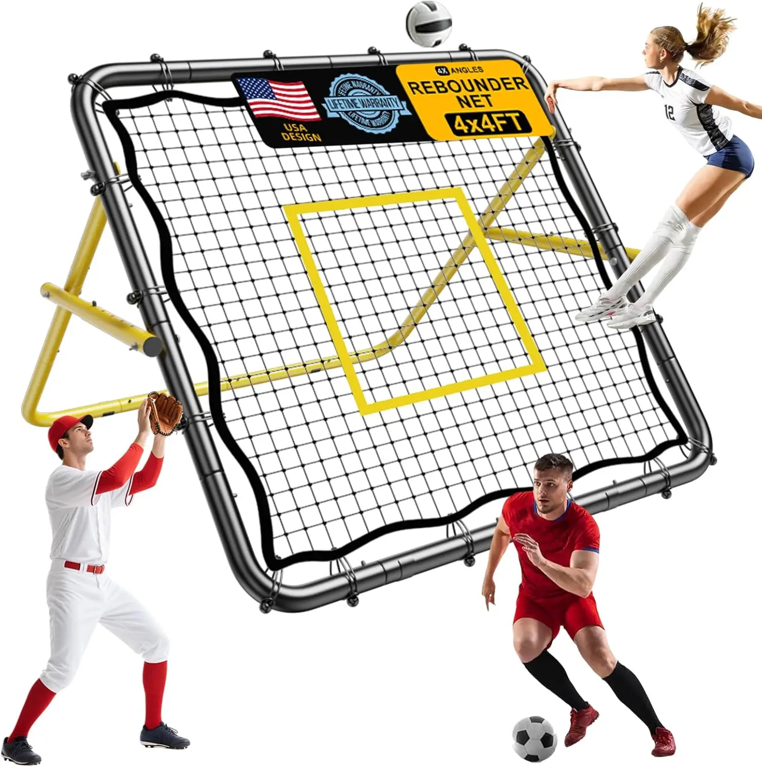 

Volleyball Rebounder Net 7x4FT/4x4FT - Bounce Back Trainer for Spike, Serving, Lacrosse - Outdoor Indoor Backyard