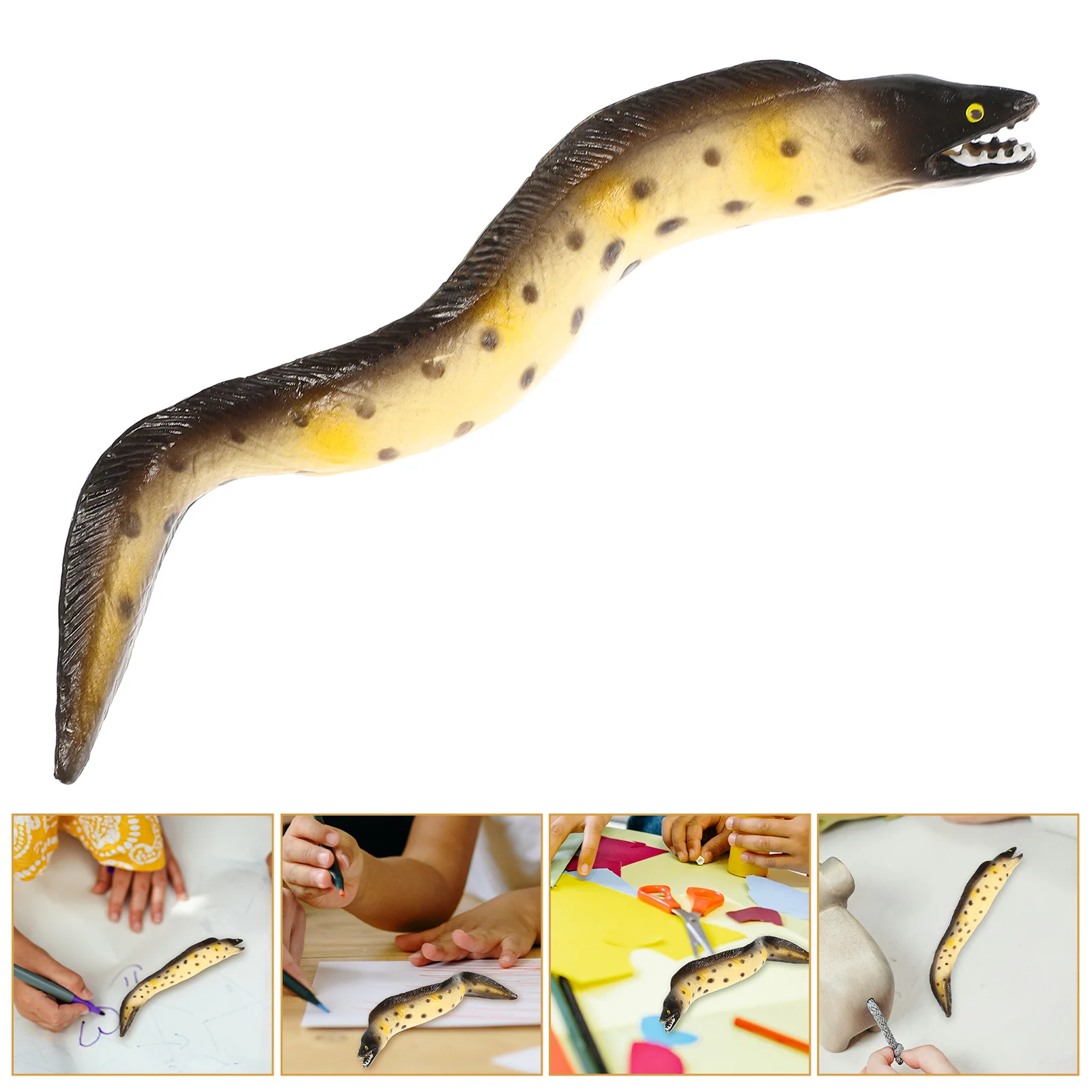 Stuffed Animals for Babies Moray Eel Model Small Sea Decor Delicate Ocean Cognitive Toy Marine Beige Figurine Child