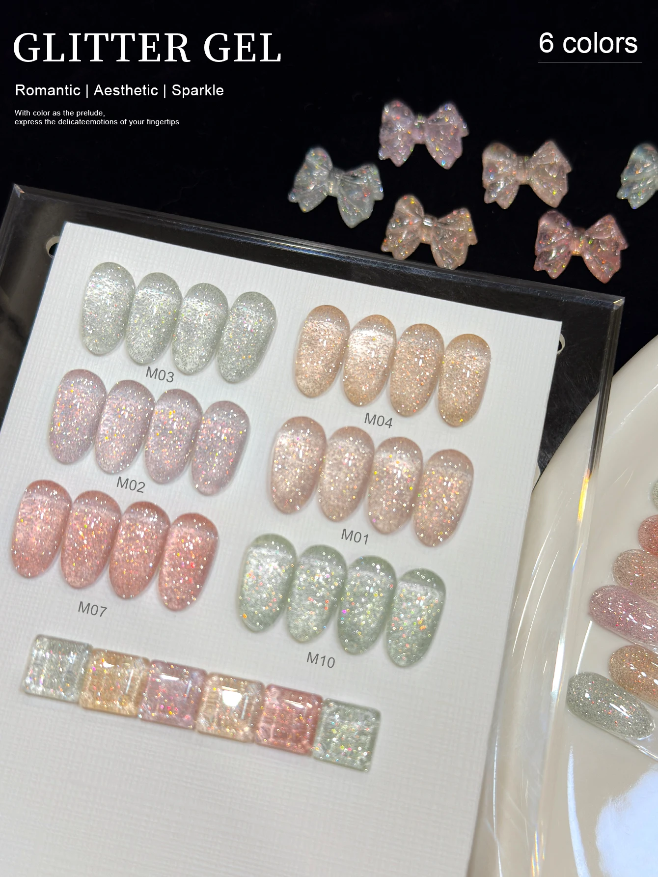 Diamant-Glitzer Nagelkunst 1/6 Stück 15ml Gel-Nagellack-Set UV-LED-Nagelgel für den Salon Damen-Nagelkunst-Werkzeuge Modisch Glamourös – Detail 3