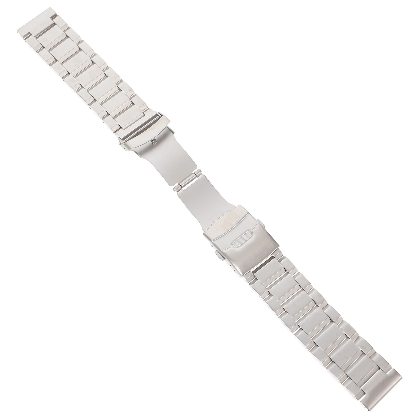 

Stainless Steel Watch Band 22Mm Silver 185Mm Straight End Deployment Buckle Replacement Strap Bracelet For Men