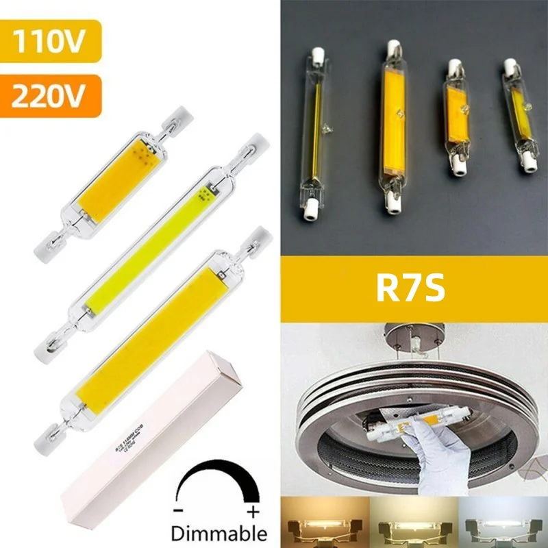 

Glass Tube COB R7S LED Lamp 15W 30W 40W 78mm 118mm LED R7S Light Bulb AC 220V Replace Halogen Light spot light r7s 78 r7s 118