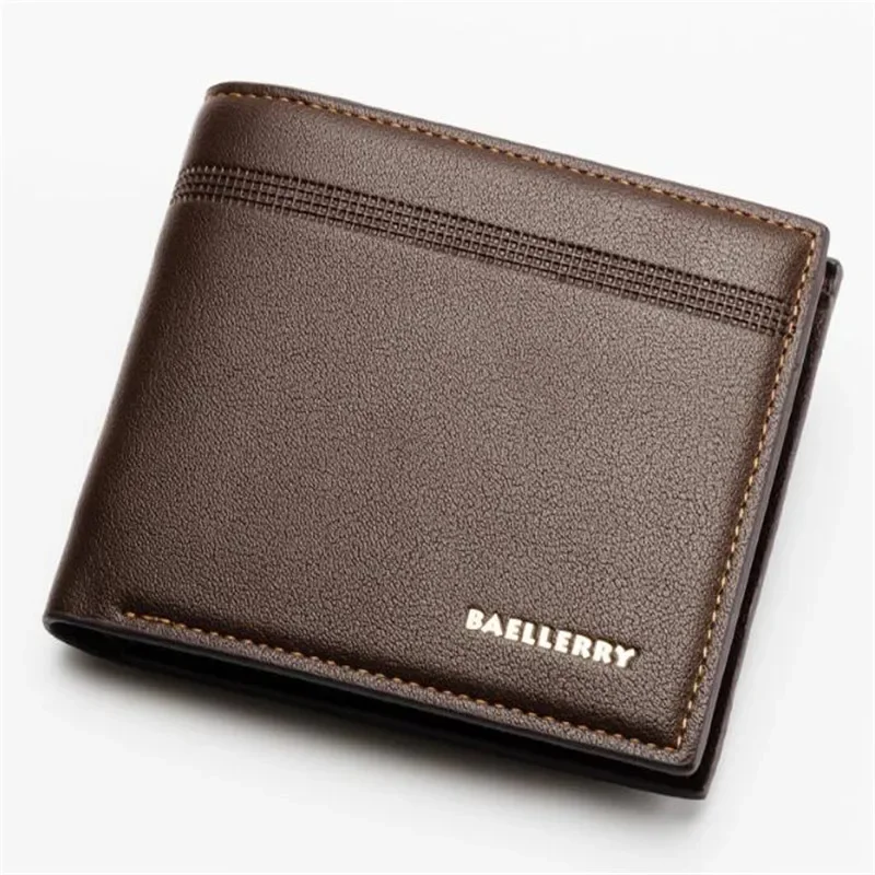 Genuine Leather Men Wallets Short Design ID Card Holder Waterproof Black Male Wallet Casual Top Quality Men Purse
