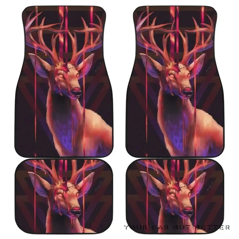 Tapis de sol de voiture motif cerf, diseño artistique, animaux fantaisie, 155026