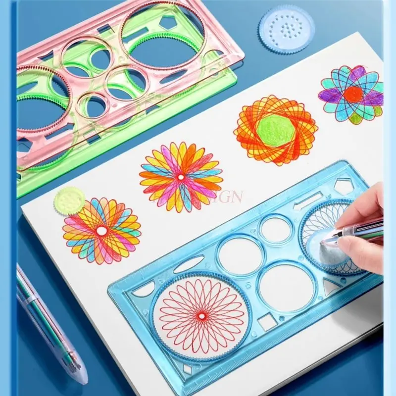 15 Stück/Set Grundschul-Lineal-Schablonen-Lineal-Set, Kreiszeichnung, vielseitiges und vielseitiges Lineal-Set, komplettes Set