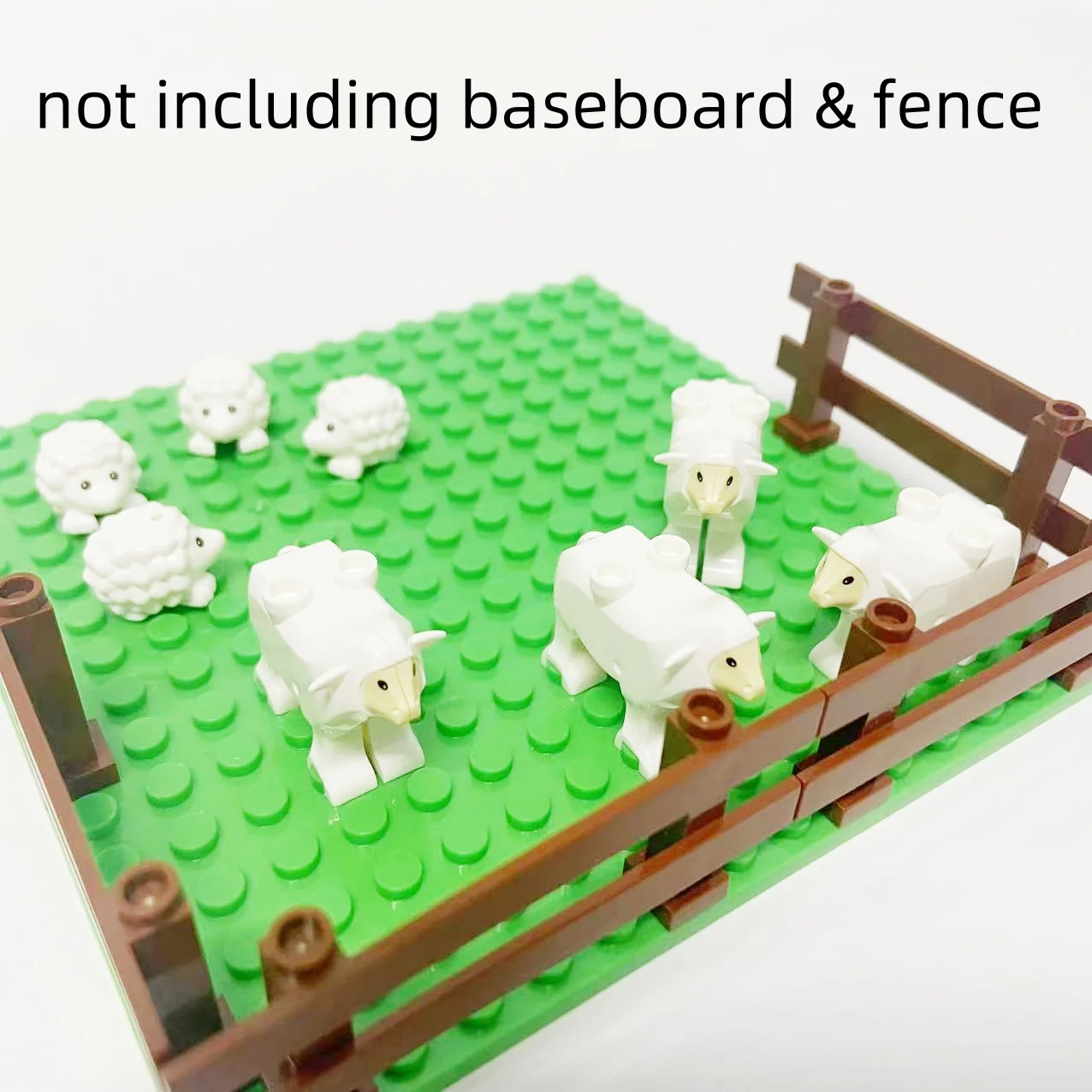 MOC 4Pcs 양 + 4 Pcs 고슴도치 빌딩 블록 DIY 장난감 동물 모델 DIY 농장 공원 동물원 장식 액세서리 완구