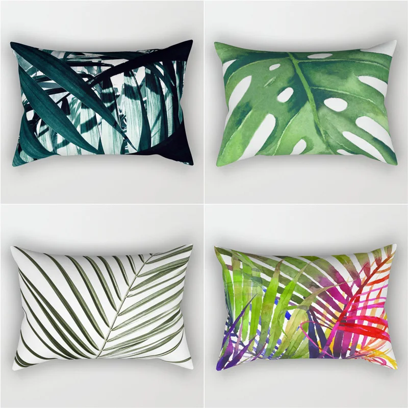 Decorative Throw Pillows Tropical plants Pillow Cover 30x50 Polyester Cushion Cover Decoration Pillowcase Cushions Home Decor