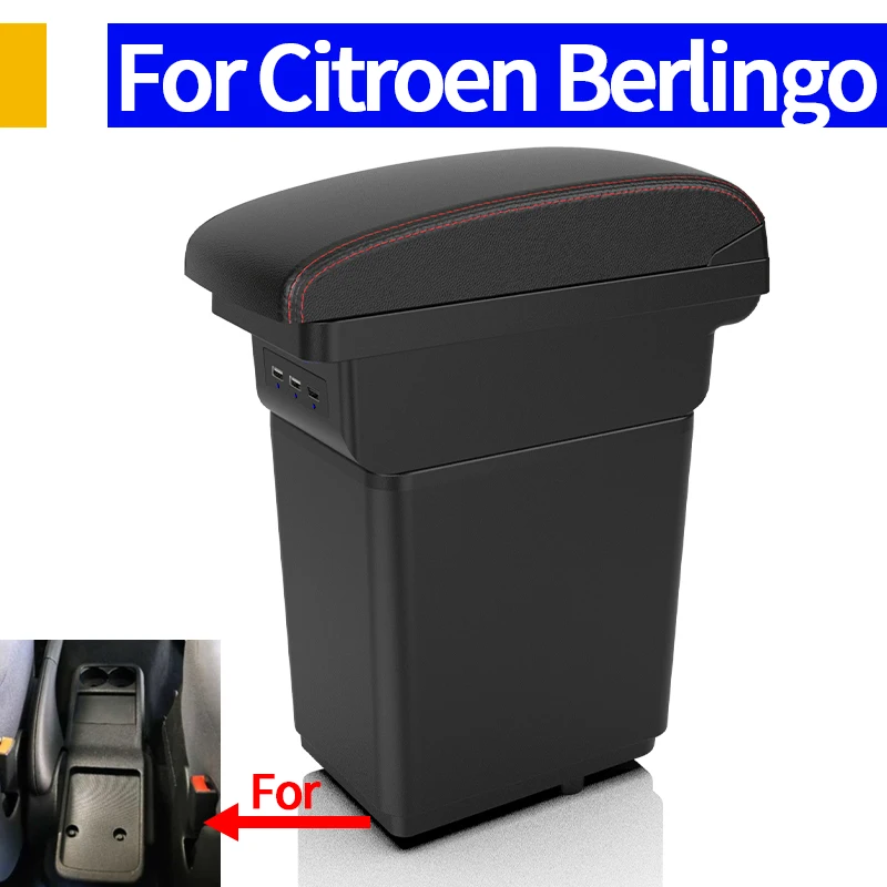 Armrest For Citroen Berlingo Car Console Storage Box With USB Interior Design Car Accessories