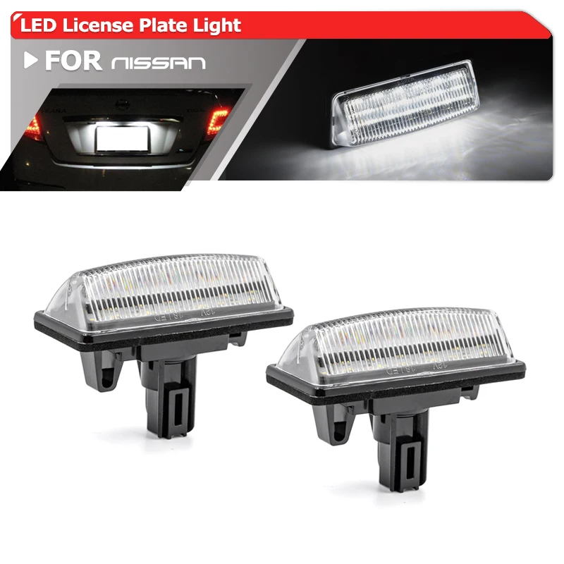 

For Nissan Altima Quest Maxima Rogue Murano Pathfinder Sentra Versa Note Infiniti JX35 Led License Plate Tag Lights 26510-9Y00A