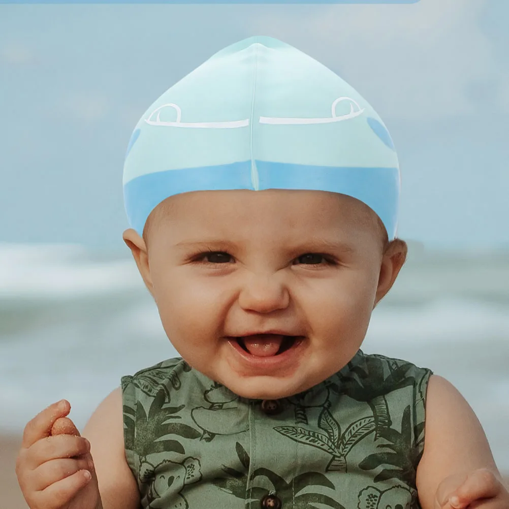 

2pcs Silicone Swim Hat Cartoon Swimming Caps For Kids Elastic Toddler Swimcap Lightweight Waterproof Bathing Cap Adorable Design