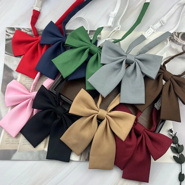 K Bowties damskie jednokolorowy brunatny kolorowe muszki akademii stylowa koszula kołnierzyk na szyję duży akcesoria do sukni z kokardką