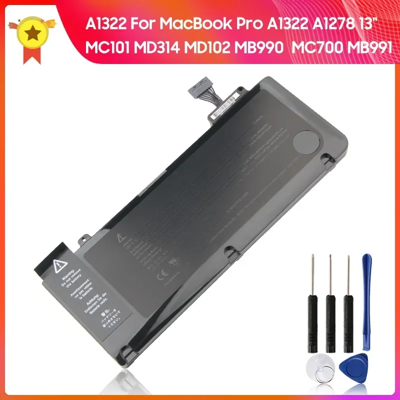 Replacement Battery A1322 For MacBook Pro A1322 A1278 13 MC700 MC101 MB990 MD314 MD102 MB991 High Quality Batteries With Tool